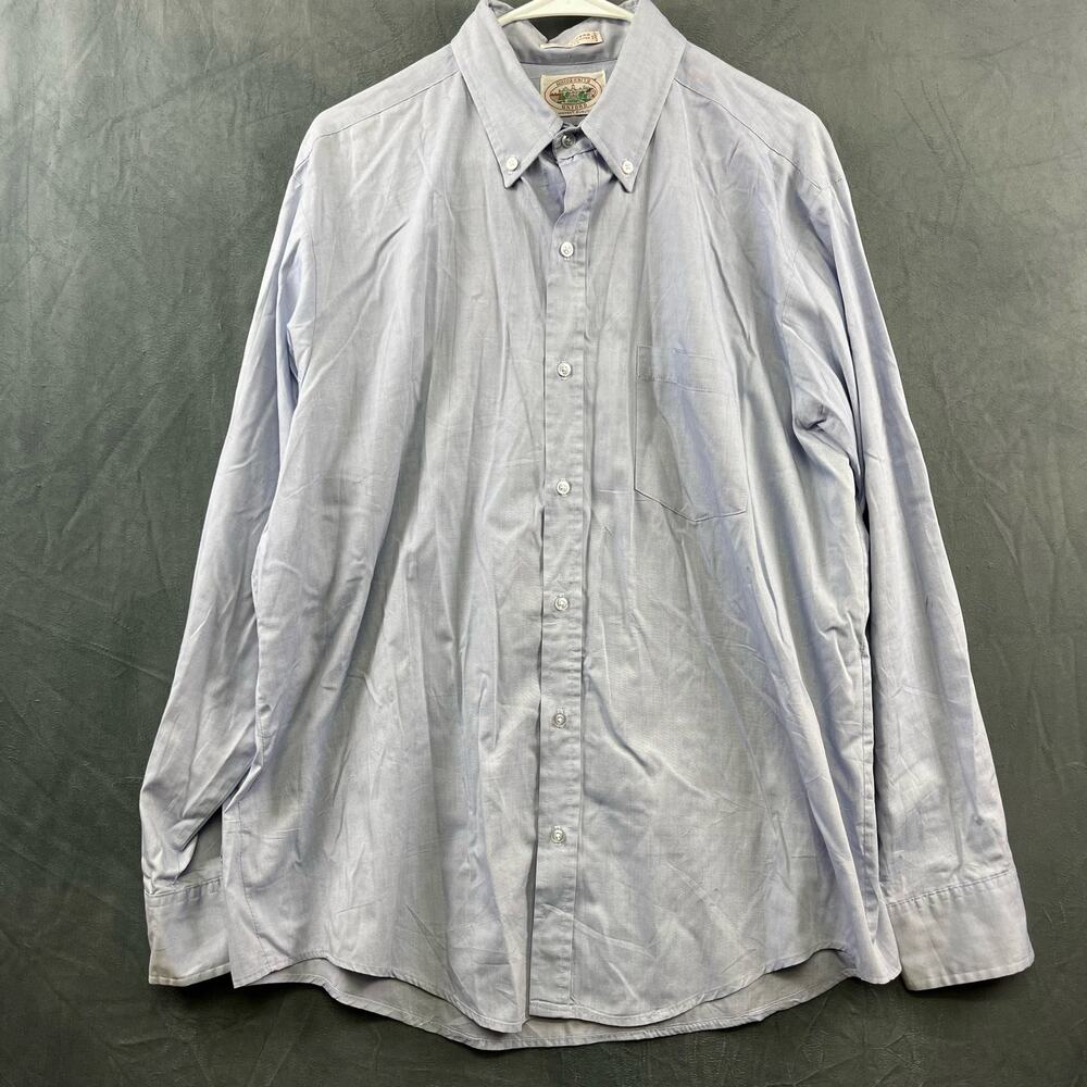 Vintage University Oxford Men's Dress Shirt Pin Point Oxford USA Made Academia